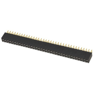 Samtec SSQ Series Straight Through Hole Mount PCB Socket, 70-Contact, 2-Row, 2.54mm Pitch, Solder Termination