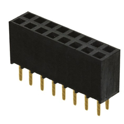 Samtec SSW Series Straight Through Hole Mount PCB Socket, 16-Contact, 2-Row, 2.54mm Pitch, Solder Termination