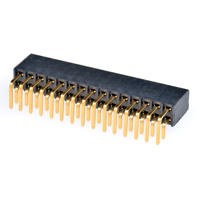 Samtec SSW Series Right Angle Through Hole Mount PCB Socket, 30-Contact, 2-Row, 2.54mm Pitch, Solder Termination