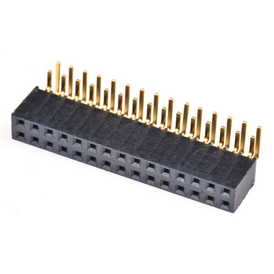 Samtec SSW Series Right Angle Through Hole Mount PCB Socket, 30-Contact, 2-Row, 2.54mm Pitch, Solder Termination
