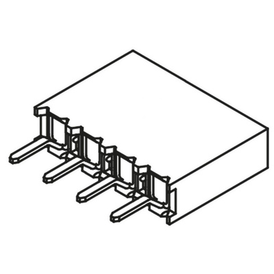 Samtec BCS Series Straight Through Hole Mount PCB Socket, 4-Contact, 1-Row, 2.54mm Pitch, Solder Termination