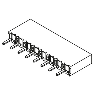 Samtec BCS Series Straight Through Hole Mount PCB Socket, 8-Contact, 1-Row, 2.54mm Pitch, Solder Termination
