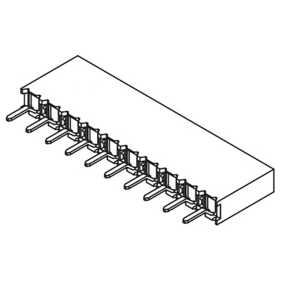 Samtec BCS Series Straight Through Hole Mount PCB Socket, 10-Contact, 1-Row, 2.54mm Pitch, Solder Termination
