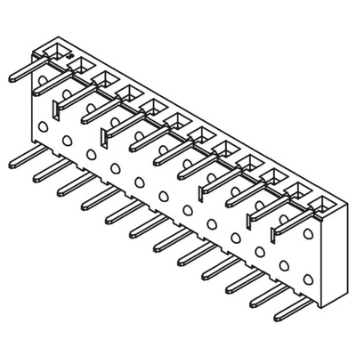 Samtec BCS Series Right Angle Through Hole Mount PCB Socket, 12-Contact, 1-Row, 2.54mm Pitch, Through Hole Termination