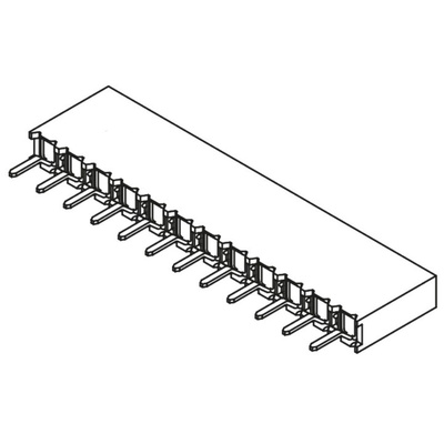 Samtec BCS Series Straight Through Hole Mount PCB Socket, 12-Contact, 1-Row, 2.54mm Pitch, Solder Termination