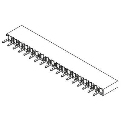 Samtec BCS Series Straight Through Hole Mount PCB Socket, 18-Contact, 1-Row, 2.54mm Pitch, Solder Termination