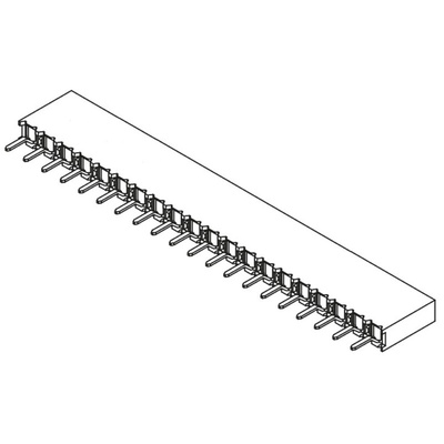 Samtec BCS Series Straight Through Hole Mount PCB Socket, 20-Contact, 1-Row, 2.54mm Pitch, Solder Termination