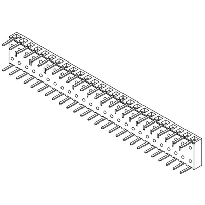 Samtec BCS Series Right Angle Through Hole Mount PCB Socket, 26-Contact, 1-Row, 2.54mm Pitch, Through Hole Termination