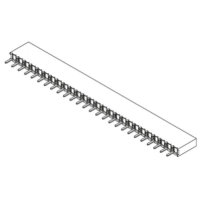 Samtec BCS Series Straight Through Hole Mount PCB Socket, 26-Contact, 1-Row, 2.54mm Pitch, Solder Termination