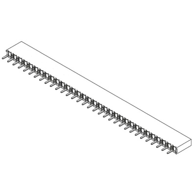 Samtec BCS Series Straight Through Hole Mount PCB Socket, 32-Contact, 1-Row, 2.54mm Pitch, Solder Termination