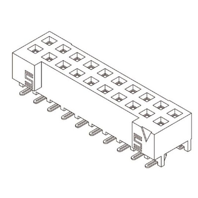 Samtec S2M Series Straight Surface Mount PCB Socket, 10-Contact, 2-Row, 2mm Pitch, Solder Termination