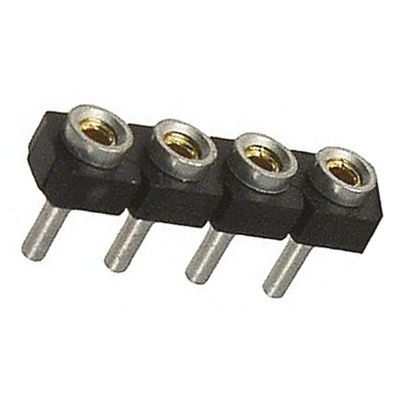 Samtec SL Series Straight Through Hole Mount PCB Socket, 4-Contact, 1-Row, 2.54mm Pitch, Solder Termination