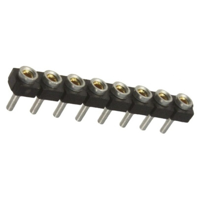 Samtec SL Series Straight Through Hole Mount PCB Socket, 8-Contact, 1-Row, 2.54mm Pitch, Solder Termination