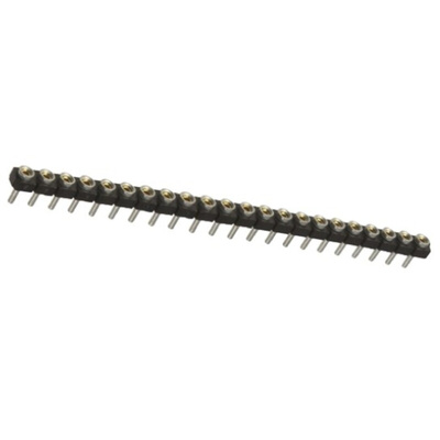Samtec SL Series Straight Through Hole Mount PCB Socket, 22-Contact, 1-Row, 2.54mm Pitch, Solder Termination