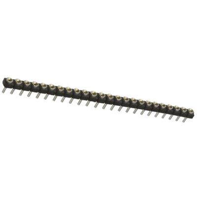 Samtec SL Series Straight Through Hole Mount PCB Socket, 24-Contact, 1-Row, 2.54mm Pitch, Solder Termination