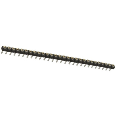 Samtec SL Series Straight Through Hole Mount PCB Socket, 28-Contact, 1-Row, 2.54mm Pitch, Solder Termination