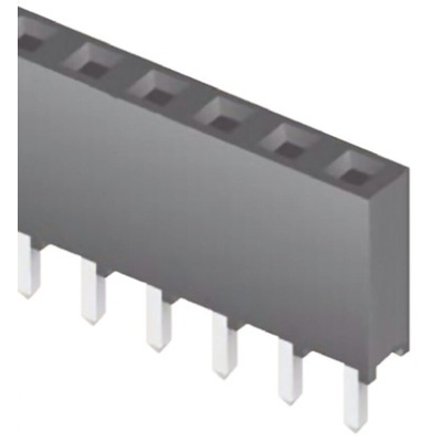 Samtec SQT Series Straight Through Hole Mount PCB Socket, 2-Contact, 1-Row, 2mm Pitch, Solder Termination