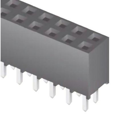 Samtec SQT Series Straight Through Hole Mount PCB Socket, 40-Contact, 2-Row, 2mm Pitch, Solder Termination