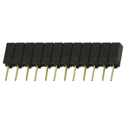 Samtec SSA Series Straight Through Hole Mount PCB Socket, 12-Contact, 1-Row, 2.54mm Pitch, Solder Termination