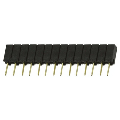 Samtec SSA Series Straight Through Hole Mount PCB Socket, 14-Contact, 1-Row, 2.54mm Pitch, Solder Termination