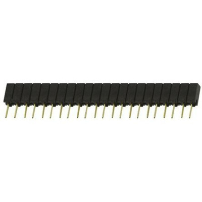 Samtec SSA Series Straight Through Hole Mount PCB Socket, 22-Contact, 1-Row, 2.54mm Pitch, Solder Termination