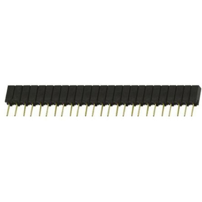 Samtec SSA Series Straight Through Hole Mount PCB Socket, 25-Contact, 1-Row, 2.54mm Pitch, Solder Termination