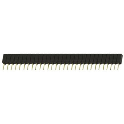 Samtec SSA Series Straight Through Hole Mount PCB Socket, 30-Contact, 1-Row, 2.54mm Pitch, Solder Termination