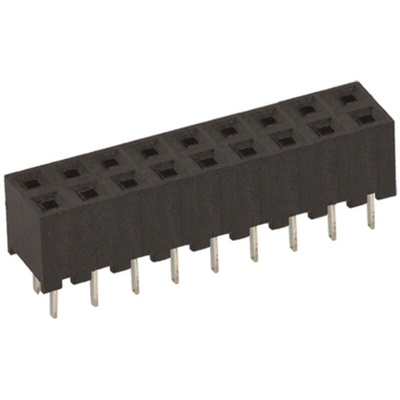 Hirose A3C Series Straight Through Hole Mount PCB Socket, 18-Contact, 2-Row, 2mm Pitch, Solder Termination