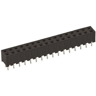 Hirose A3C Series Straight Through Hole Mount PCB Socket, 32-Contact, 2-Row, 2mm Pitch, Solder Termination