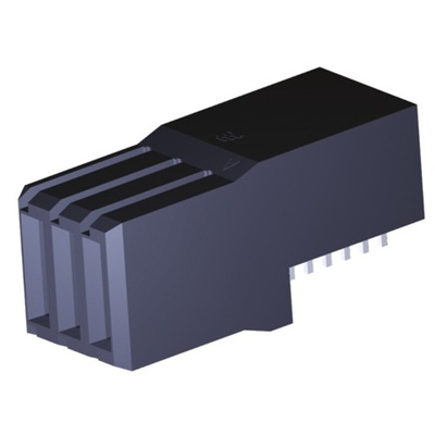 TE Connectivity Z-PACK HM Series Right Angle Surface Mount PCB Socket, 3-Contact, 1-Row, 1.5mm Pitch, Crimp Termination