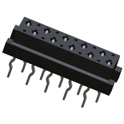 TE Connectivity Micro-MaTch Series Straight Through Hole Mount PCB Socket, 10-Contact, 2-Row, 1.27mm Pitch, Solder