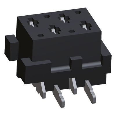 TE Connectivity Micro-MaTch Series Straight Surface Mount PCB Socket, 4-Contact, 2-Row, 1.27mm Pitch, Solder Termination