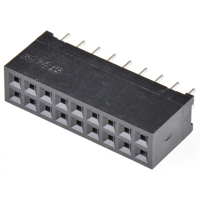 Hirose HIF3H Series Straight PCB Mount PCB Socket, 18-Contact, 2-Row, 2.54mm Pitch, Through Hole Termination