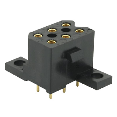 Souriau SMS Series Straight PCB Mount PCB Socket, 6-Contact, 2-Row, 5.08mm Pitch, Solder Termination