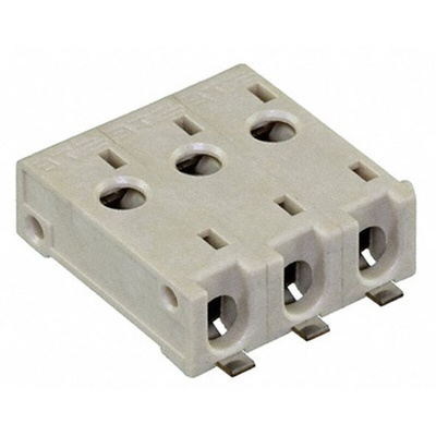 TE Connectivity Straight Surface Mount PCB Socket, 3-Contact, 1-Row, 4mm Pitch, Solder Termination