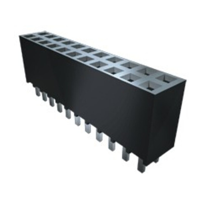 Samtec SSW Series Straight Through Hole Mount PCB Socket, 12-Contact, 2-Row, 2.54mm Pitch, Solder Termination