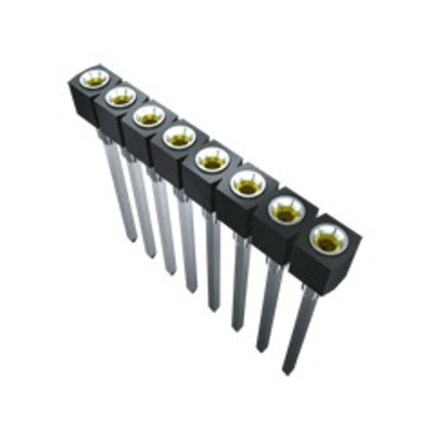 Samtec SS Series Straight Through Hole Mount PCB Socket, 10-Contact, 1-Row, 2.54mm Pitch, Screw, Solder Termination