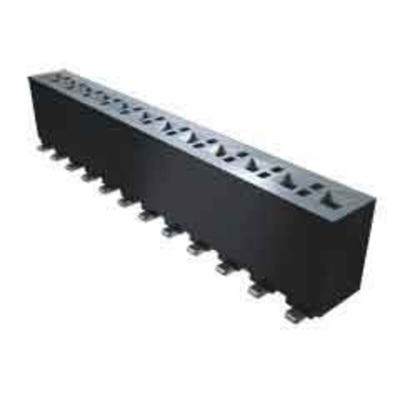 Samtec FHP Series Straight Through Hole Mount PCB Socket, 3-Contact, 1-Row, 3.96mm Pitch, Solder Termination
