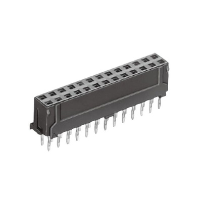 Hirose DF11 Series Straight Through Hole Mount PCB Socket, 12-Contact, 2-Row, 2.0mm Pitch, Solder Termination