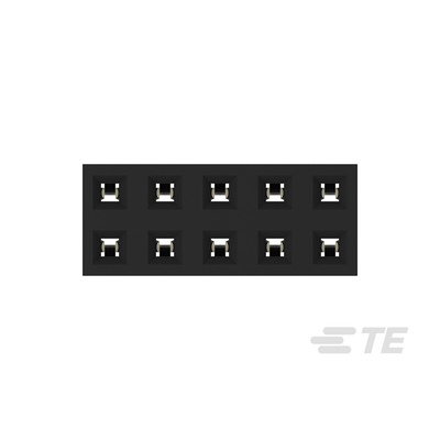 TE Connectivity AMPMODU Series Straight Through Hole Mount PCB Socket, 10-Contact, 2-Row, 2mm Pitch, Solder Termination