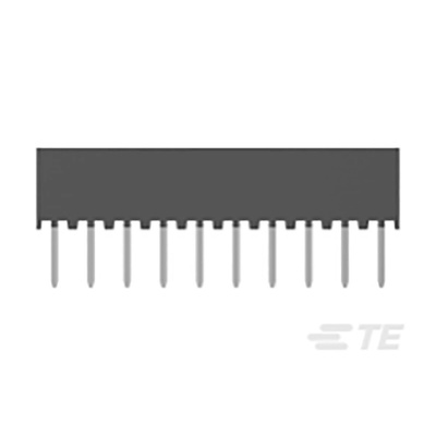 TE Connectivity AMPMODU Series Straight Through Hole Mount PCB Socket, 10-Contact, 1-Row, 2mm Pitch, Solder Termination