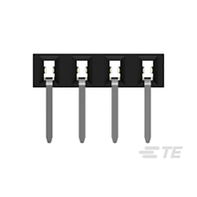 TE Connectivity AMPMODU Series Straight Through Hole Mount PCB Socket, 4-Contact, 1-Row, 2mm Pitch, Solder Termination