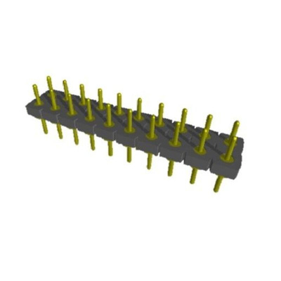 Samtec BDL Series Straight Through Hole Mount PCB Socket, 20-Contact, 2-Row, 2.54mm Pitch, Solder Termination