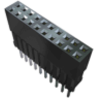 Samtec ESQ Series Straight Through Hole Mount PCB Socket, 50-Contact, 2-Row, 2.54mm Pitch, Solder Termination