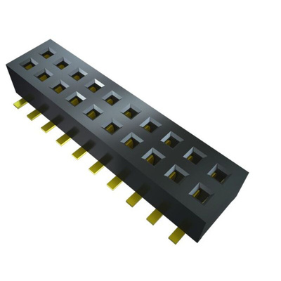 Samtec CLP Series Right Angle Surface Mount PCB Socket, 8-Contact, 2-Row, 1.27mm Pitch, Solder Termination