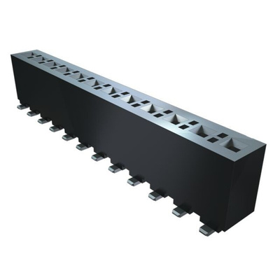 Samtec FHP Series Straight Through Hole Mount PCB Socket, 8-Contact, 1-Row, 3.962mm Pitch, Solder Termination