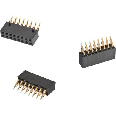 Wurth Elektronik WR-PHD Series Angled PCB Socket, 22-Contact, 2-Row, 2.54mm Pitch