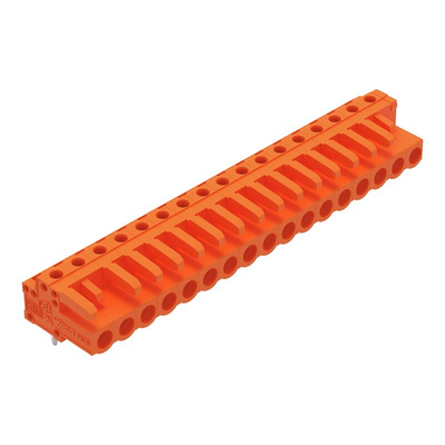 Wago 232 Series Angled PCB Mount PCB Header, 17-Contact, 1-Row, 5.08mm Pitch, Solder Termination