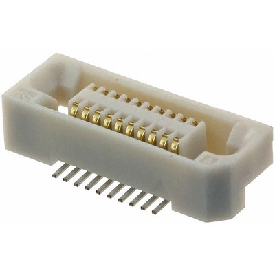 Hirose FX6 Series Straight Surface Mount PCB Socket, 20-Contact, 2-Row, 0.8mm Pitch, Solder Termination