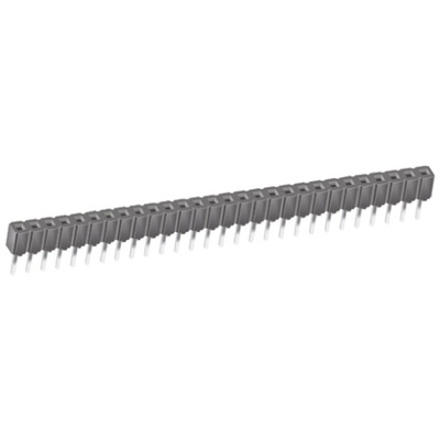 Samtec CES Series Straight Through Hole Mount PCB Socket, 28-Contact, 1-Row, 2.54mm Pitch, Through Hole Termination